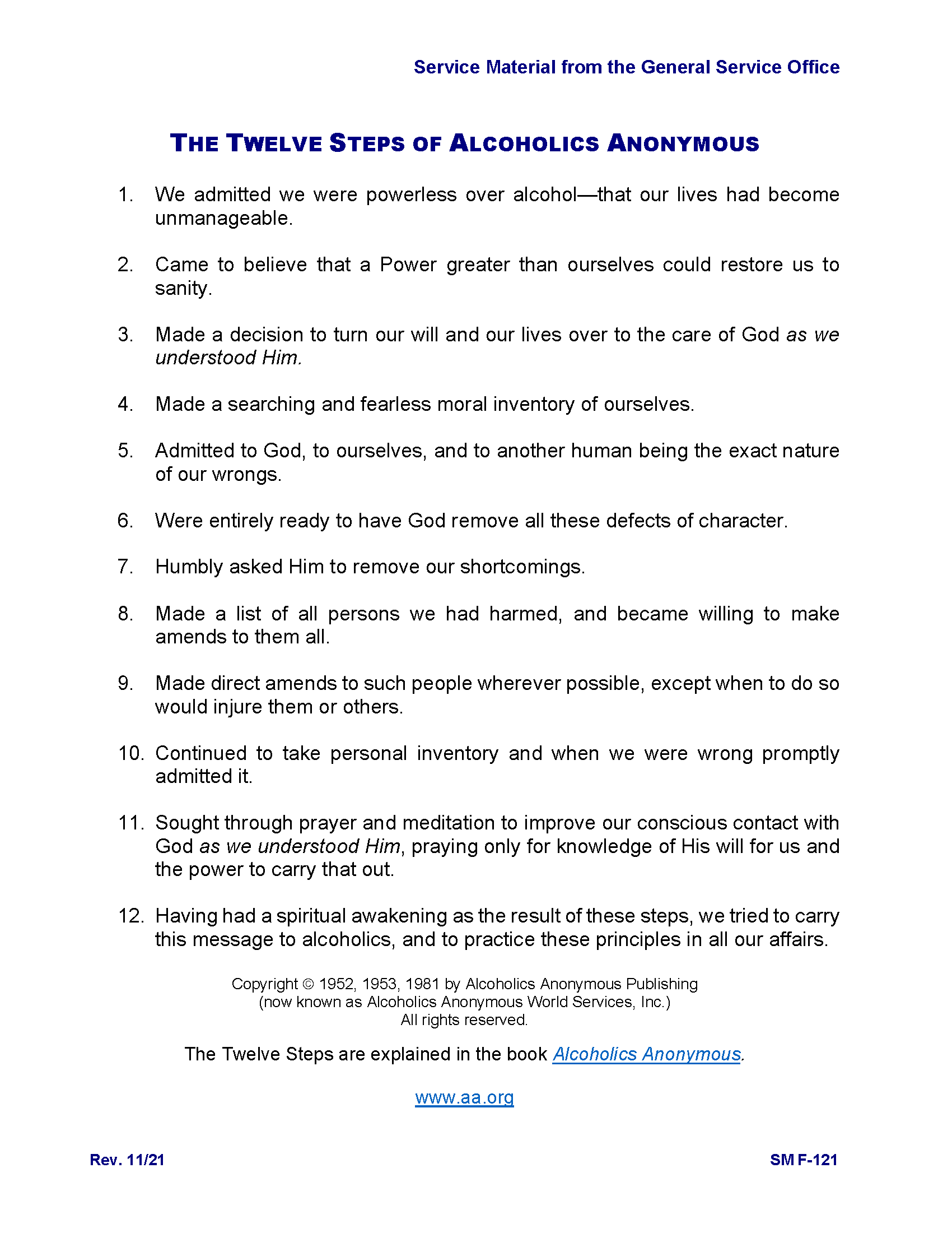 Aa Big Book Step 11 Pdf